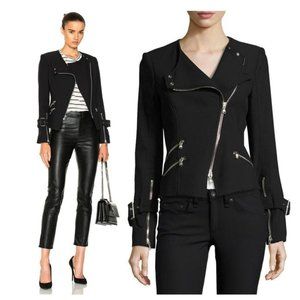 VERONICA BEARD BLACK JORDAN MOTO BLAZER JACKET